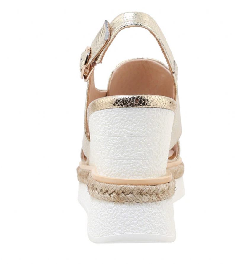 Peniche Elegant Wedge Sandal För Kvinnor - Silver