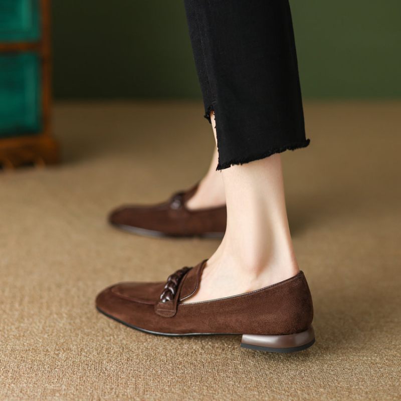 Perla Office Loafers I Mocka För Kvinnor - Grön