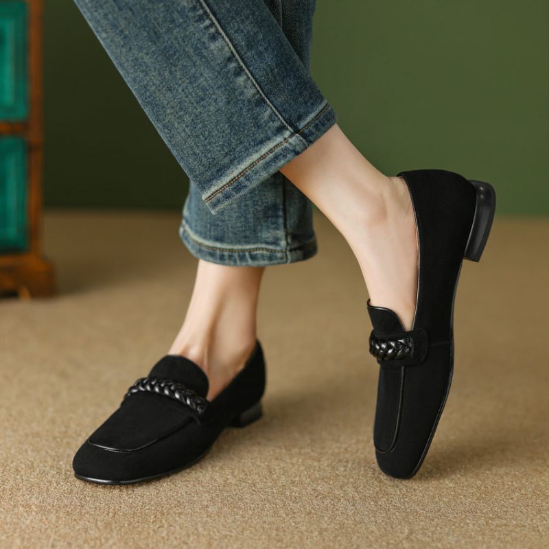Perla Office Loafers I Mocka För Kvinnor - Grön