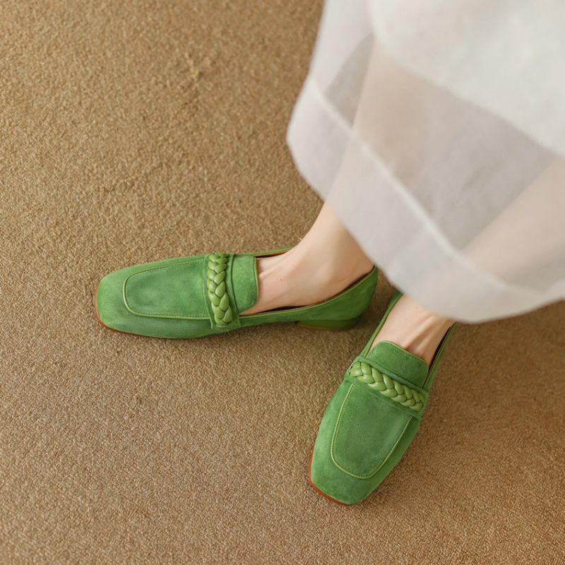 Perla Office Loafers I Mocka För Kvinnor - Grön