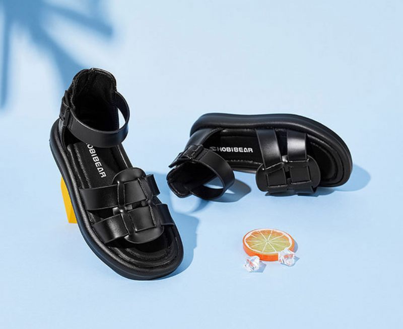 Persa Flickors Romerska Sandal - Svart