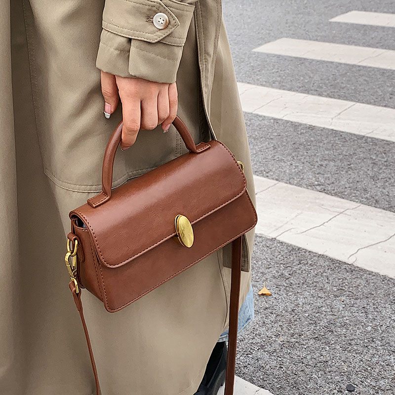 Petty Dam Liten Läderhandväska - Beige