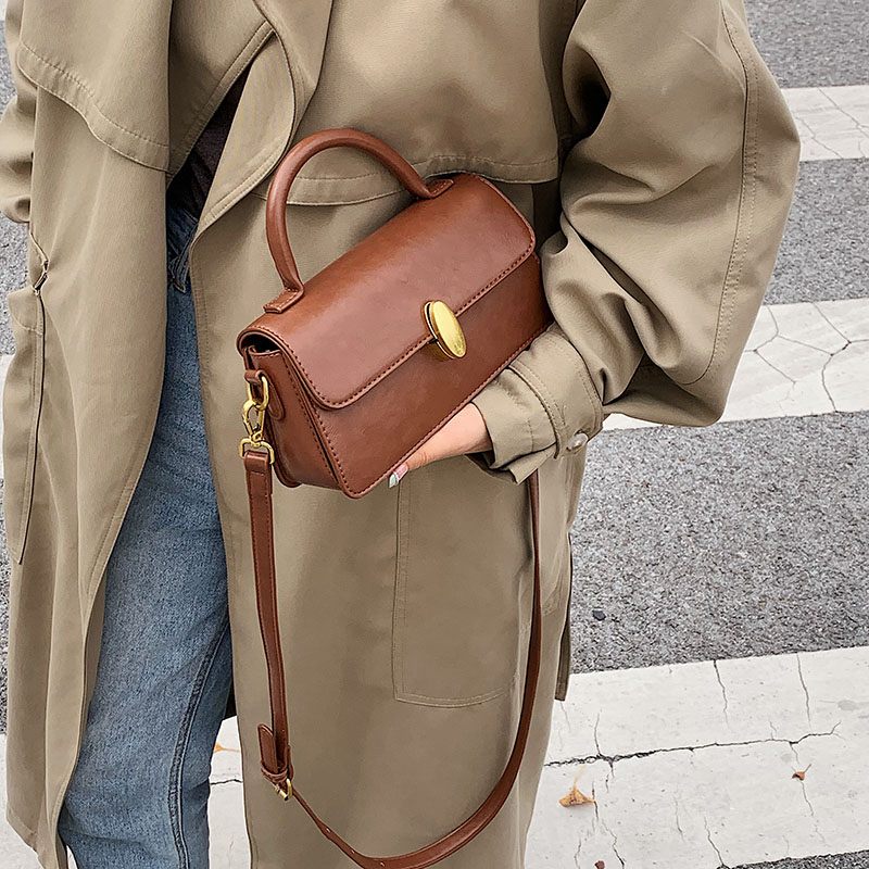 Petty Dam Liten Läderhandväska - Beige