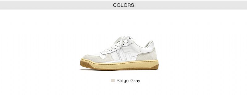 Picco Sneaker Läder Lace-up Flats Skor - Beige Grå