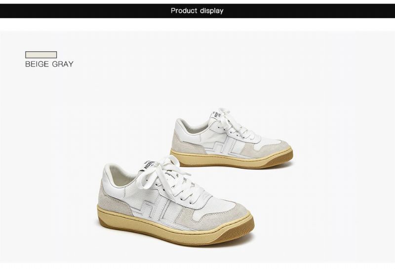 Picco Sneaker Läder Lace-up Flats Skor - Beige Grå