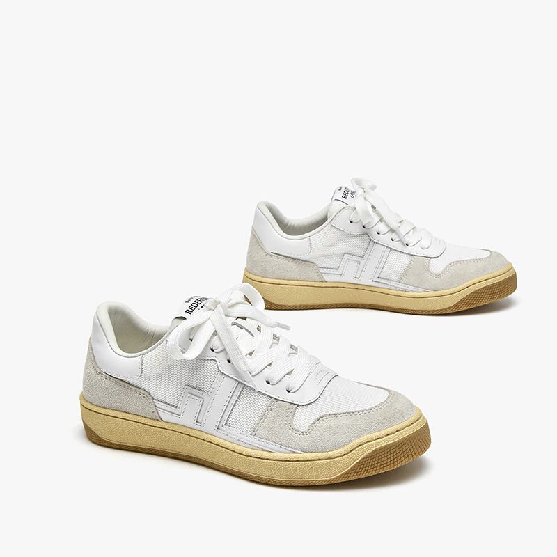 Picco Sneaker Läder Lace-up Flats Skor - Beige Grå