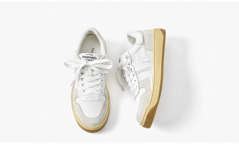 Picco Sneaker Läder Lace-up Flats Skor - Beige Grå