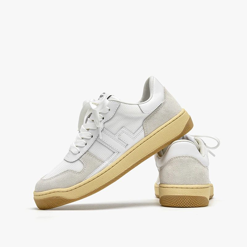 Picco Sneaker Läder Lace-up Flats Skor - Beige Grå