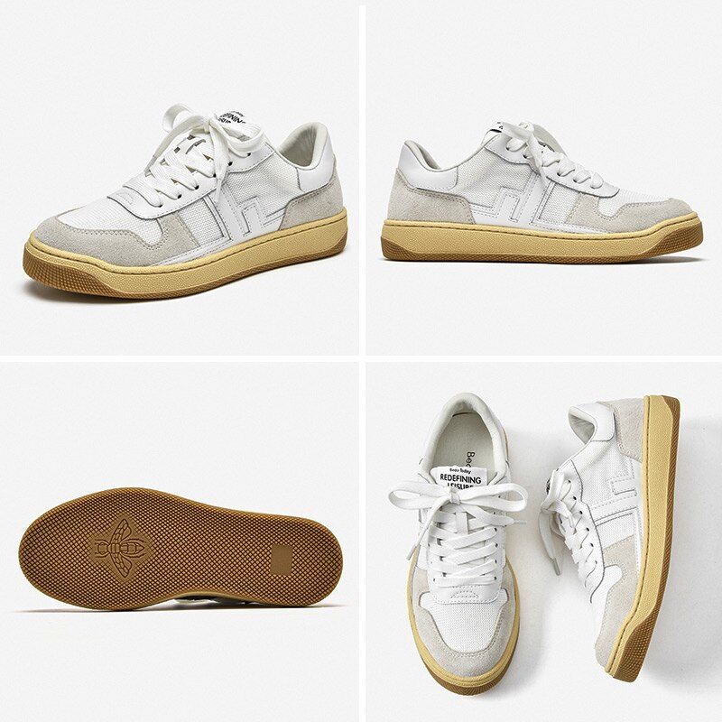 Picco Sneaker Läder Lace-up Flats Skor - Beige Grå