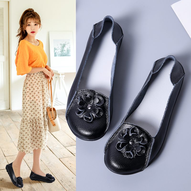 Piery Dam Casual Flat Svarta Skor - Svart