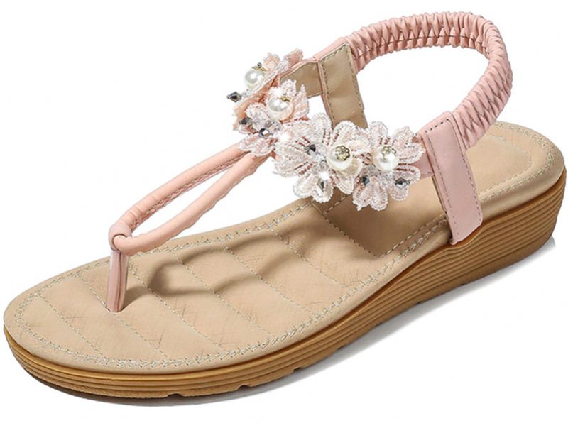 Pilar Bekväm Sandal För Kvinnor Med Resårband - Rosa