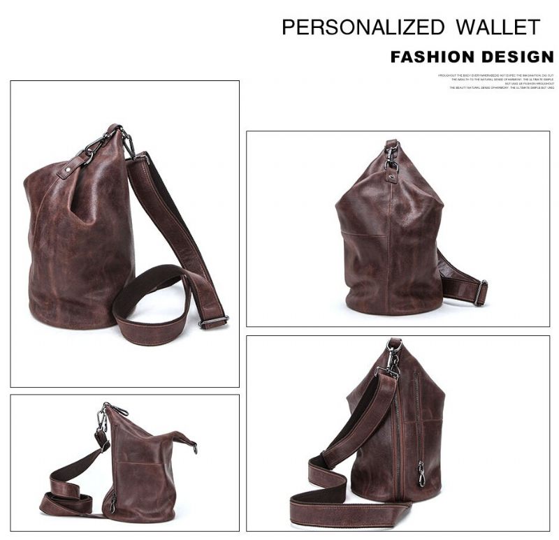 Pinto Crossbody-handväska I Läder För Män - Kaffe
