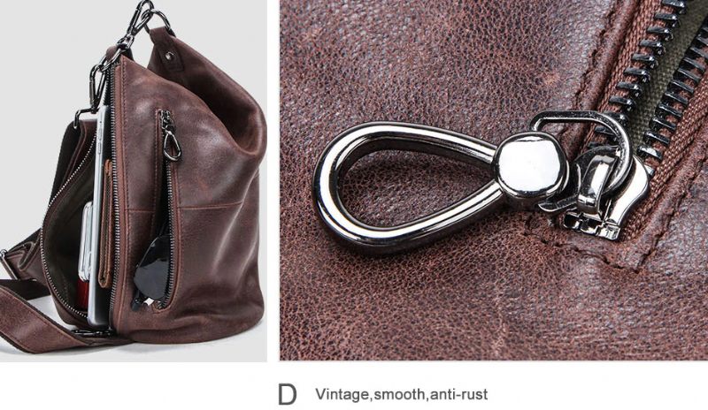 Pinto Crossbody-handväska I Läder För Män - Kaffe