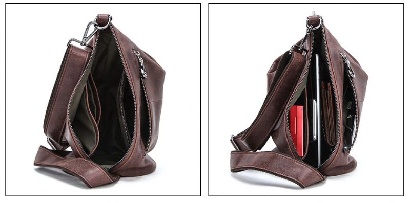 Pinto Crossbody-handväska I Läder För Män - Kaffe
