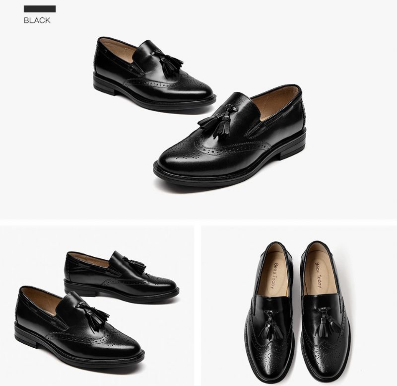 Polaco Dam Slip-on Leather Loafer Svarta Skor - Svart