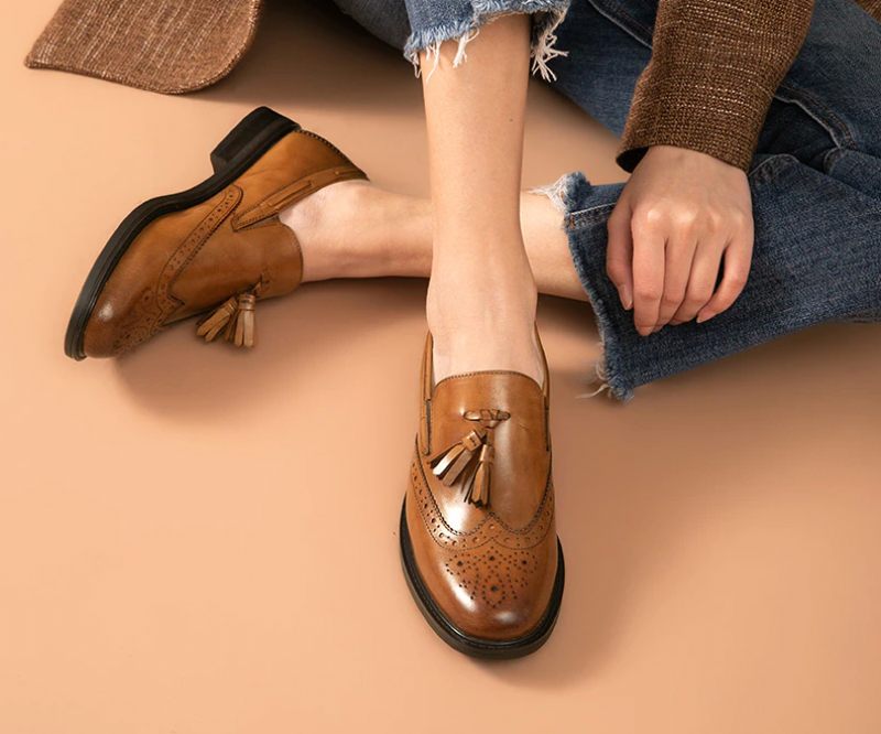 Polaco Dam Slip-on Leather Loafer Svarta Skor - Svart