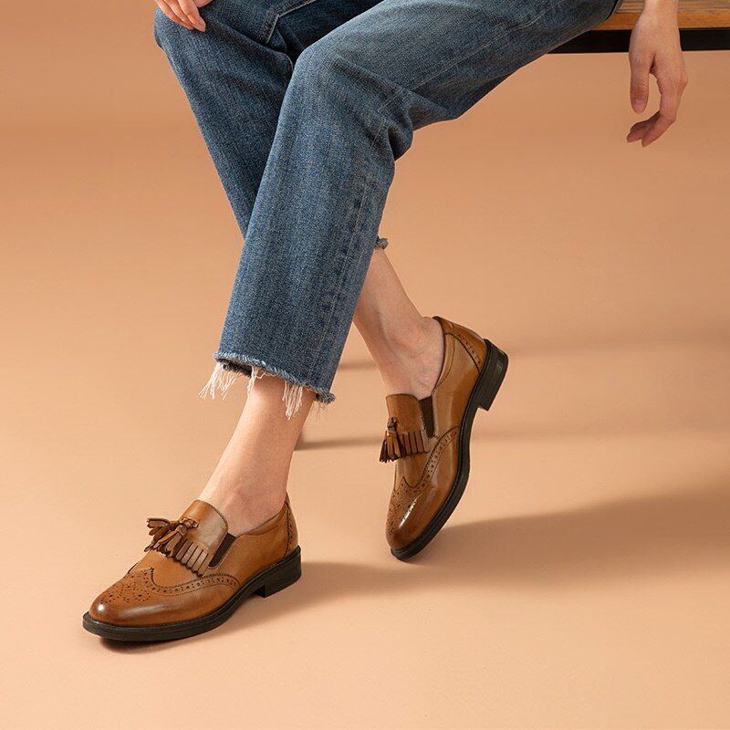 Polaco Dam Slip-on Leather Loafer Svarta Skor - Svart