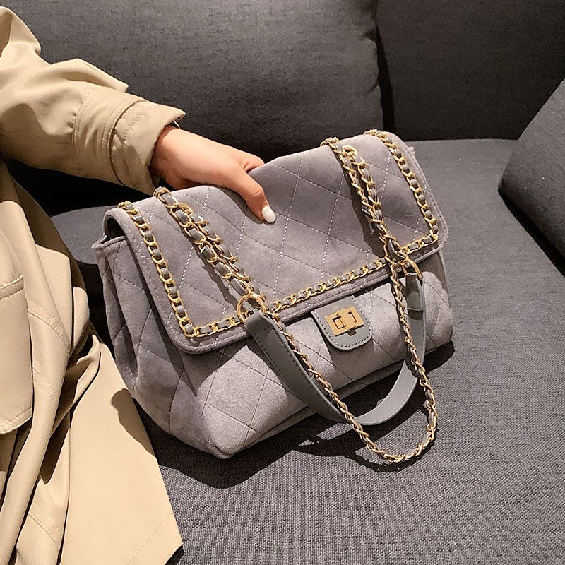 Polenta Crossbody-handväska I Kviltat Läder För Kvinnor - Grön