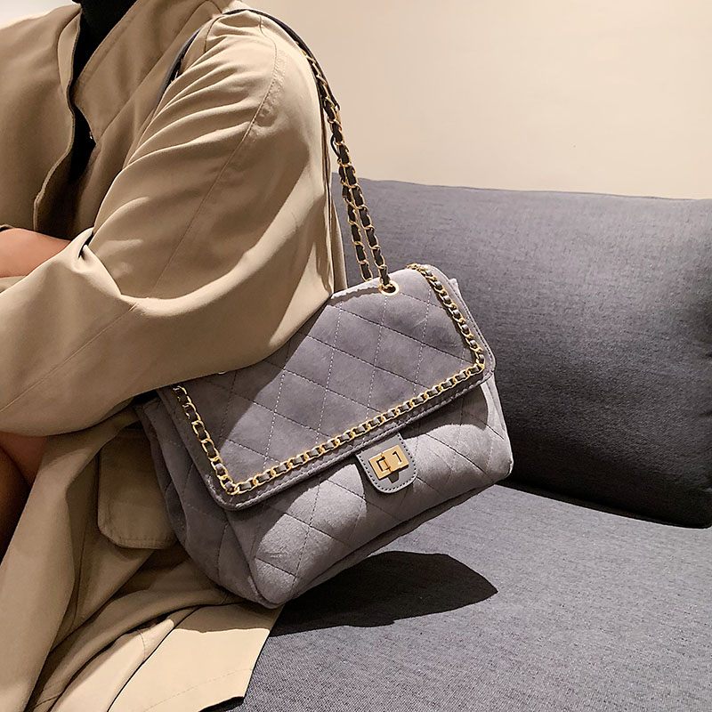 Polenta Crossbody-handväska I Kviltat Läder För Kvinnor - Grön