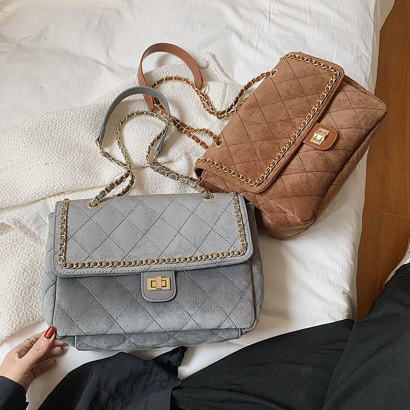 Polenta Crossbody-handväska I Kviltat Läder För Kvinnor - Grön