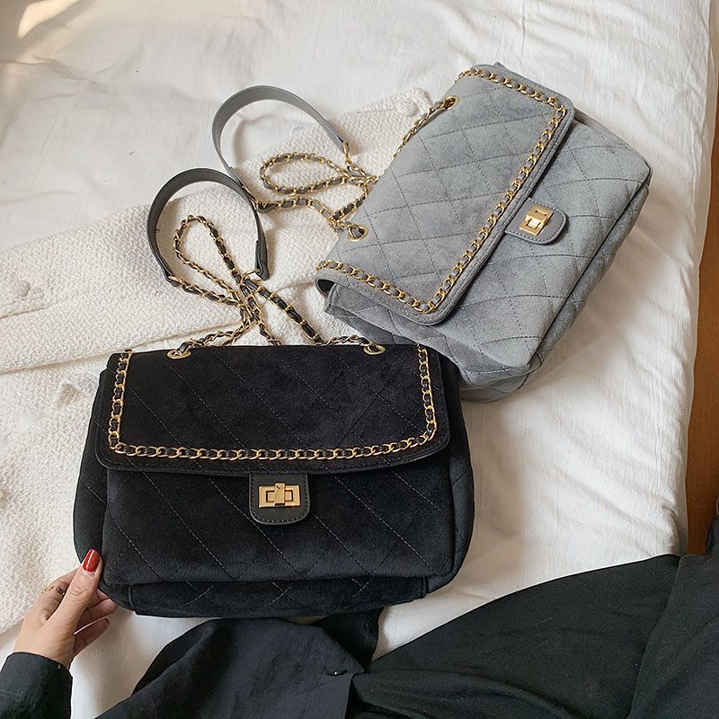 Polenta Crossbody-handväska I Kviltat Läder För Kvinnor - Grön