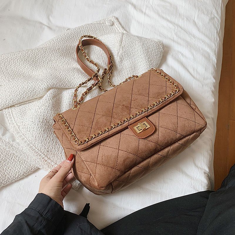 Polenta Crossbody-handväska I Kviltat Läder För Kvinnor - Grön