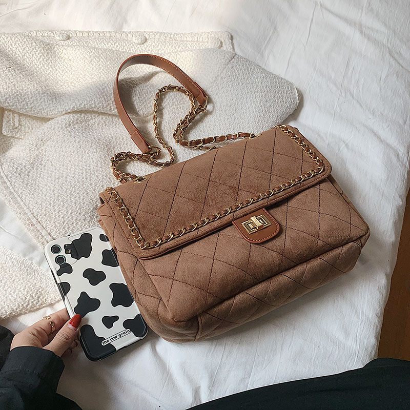 Polenta Crossbody-handväska I Kviltat Läder För Kvinnor - Grön
