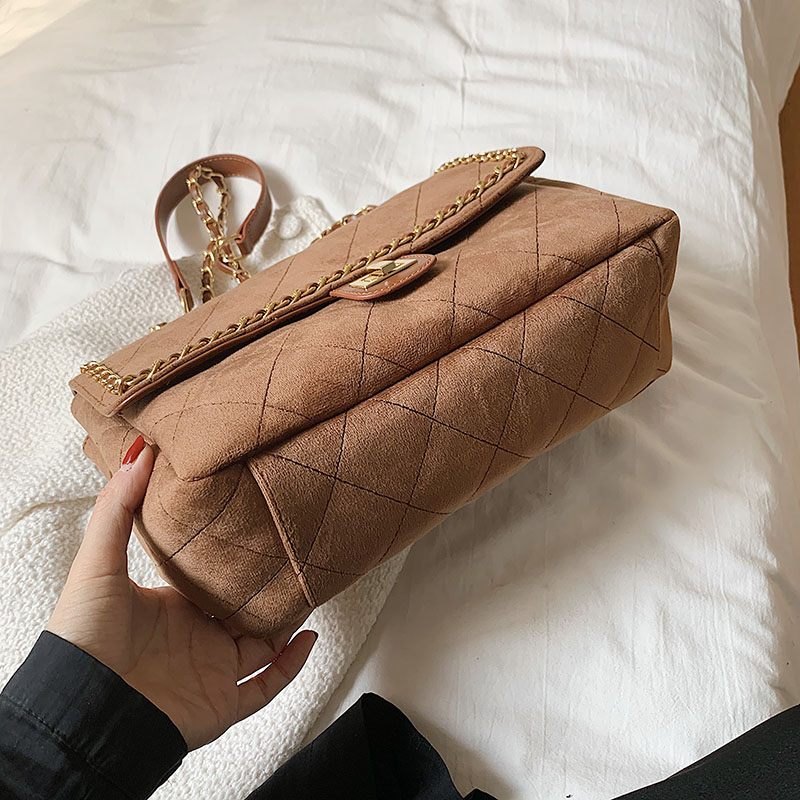 Polenta Crossbody-handväska I Kviltat Läder För Kvinnor - Grön