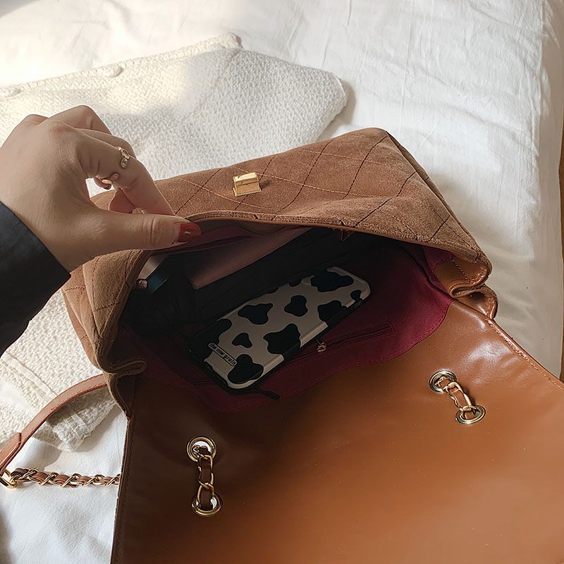 Polenta Crossbody-handväska I Kviltat Läder För Kvinnor - Grön