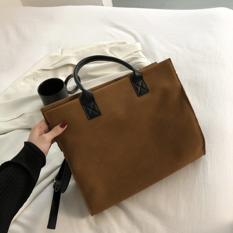 Ponche Stor Designerhandväska För Kvinnor - Svart