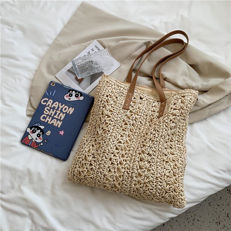 Porte Dam Handväska Halmväv - Beige
