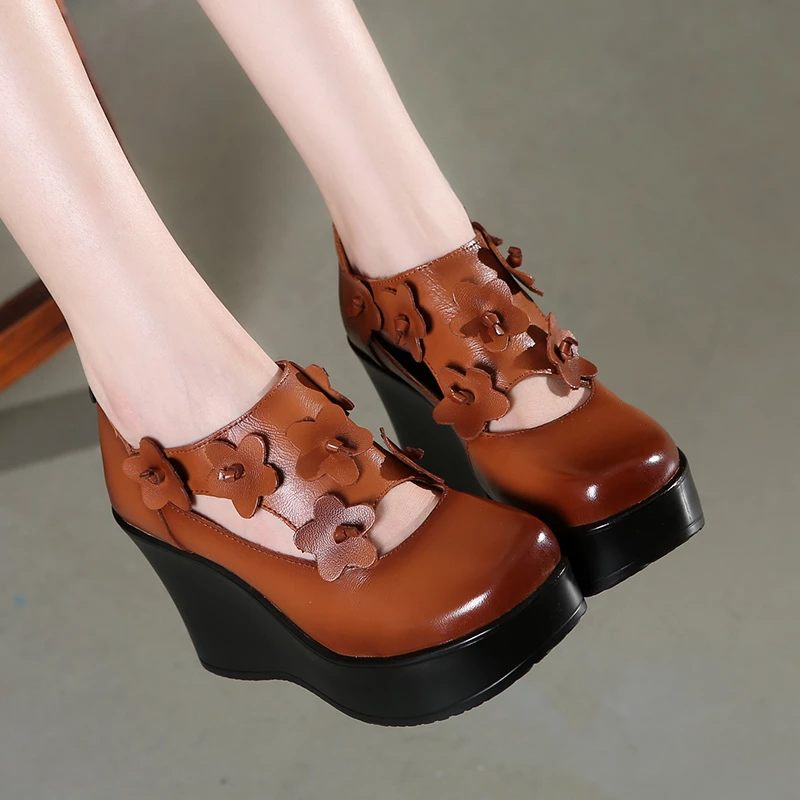 Rafahela Plattformsskor För Dam Wedges - Brun
