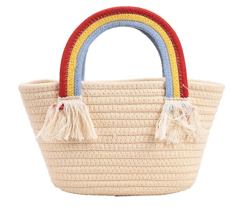 Rainbow Handväska För Kvinnor Med Litet Topphandtag - Beige