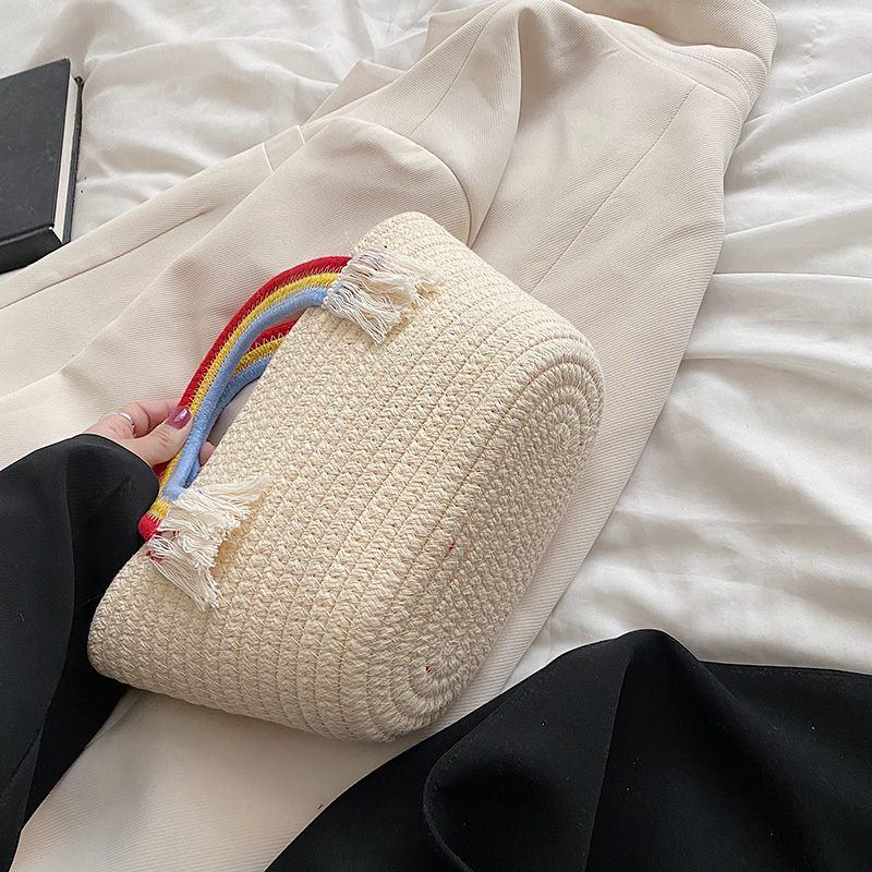 Rainbow Handväska För Kvinnor Med Litet Topphandtag - Beige