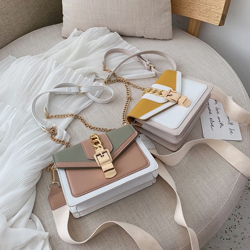Randa Handväska För Kvinnor Small Luxury Chain Läder Crossbody - Grön
