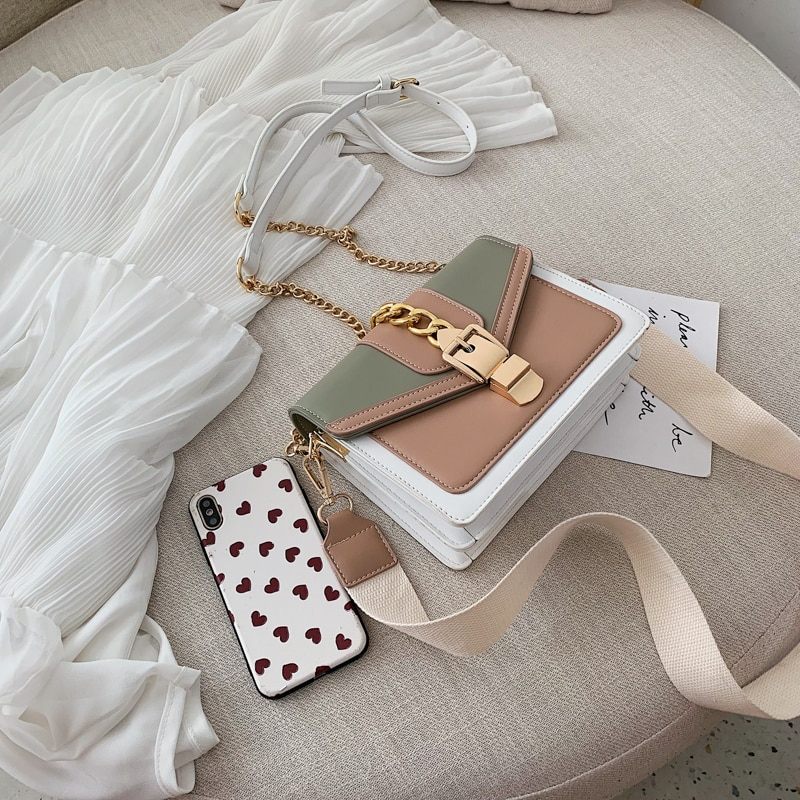 Randa Handväska För Kvinnor Small Luxury Chain Läder Crossbody - Grön