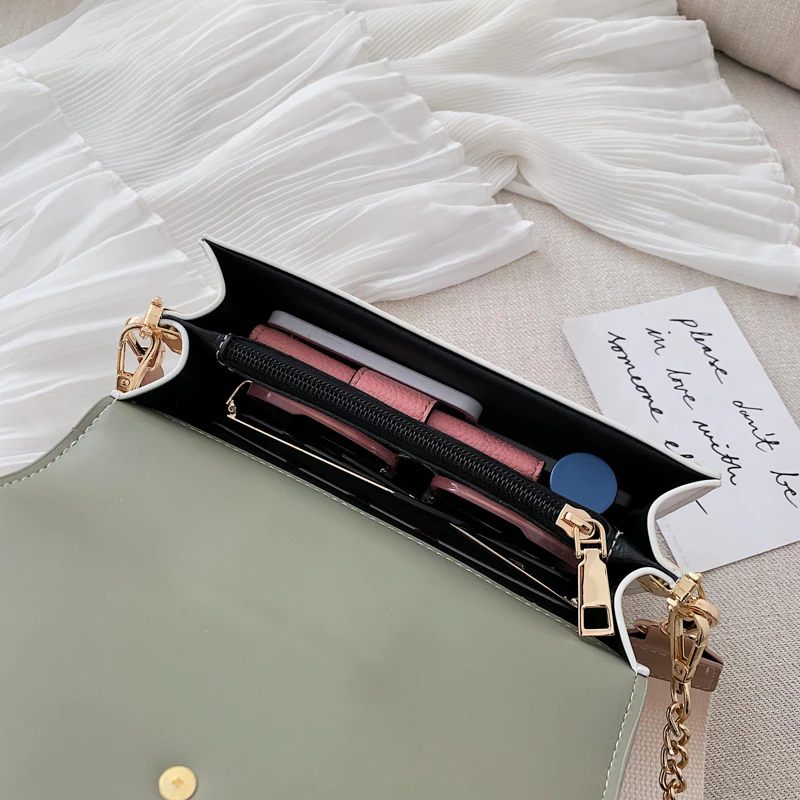 Randa Handväska För Kvinnor Small Luxury Chain Läder Crossbody - Grön