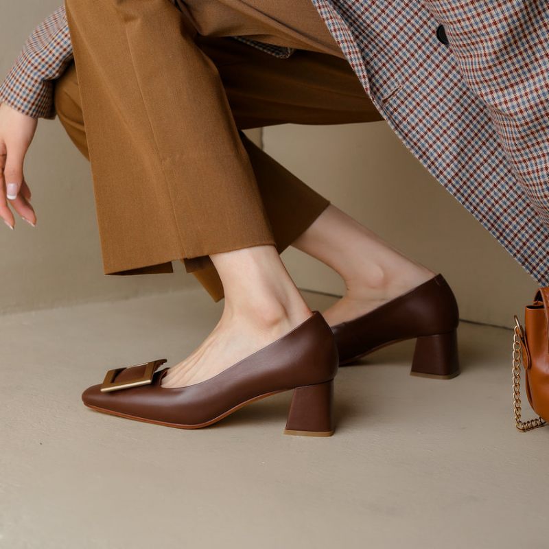 Ray Damklänning Läder Pumps - Svart
