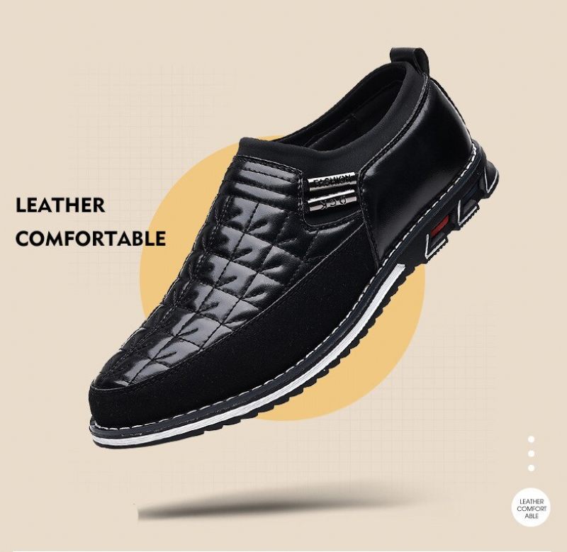 Regniga Loafers För Män Casual Skor - Svart