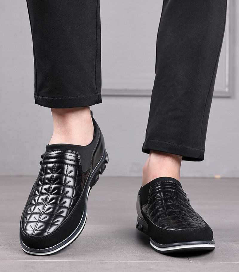Regniga Loafers För Män Casual Skor - Svart