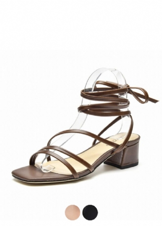 Reina Dam Vintage Square Toe Lädersandaler