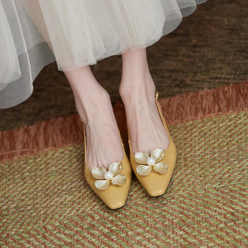 Reina Slingback Pumps För Kvinnor - Gul
