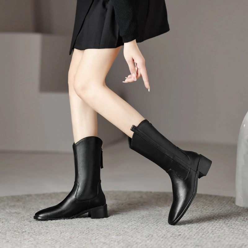Renny Mid Calf Boots För Kvinnor - Svart