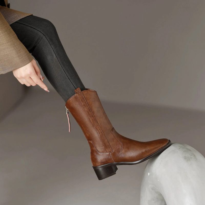 Renny Mid Calf Boots För Kvinnor - Svart