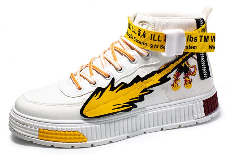 Rhinestone Skateboardskor För Män - Vit