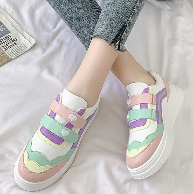 Riczy Sneakerskor För Vårmode För Kvinnor - Rosa