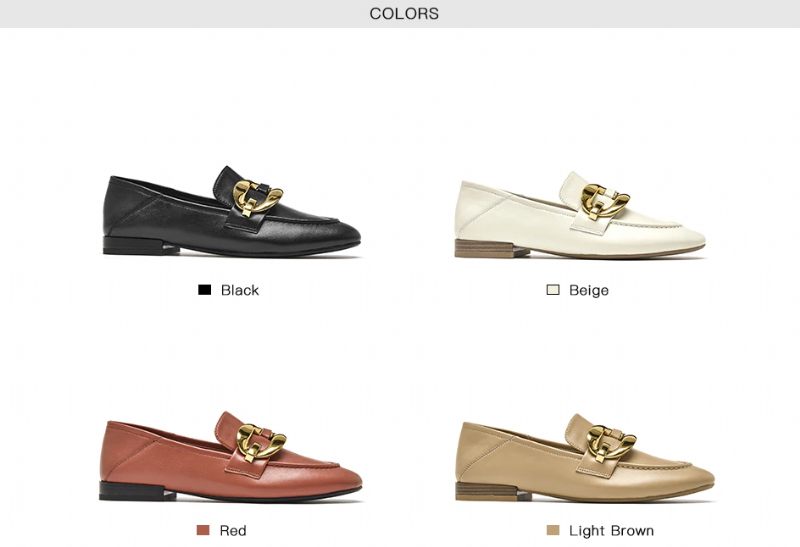 Rinaldi Platta Läder Loaferskor För Kvinnor - Beige