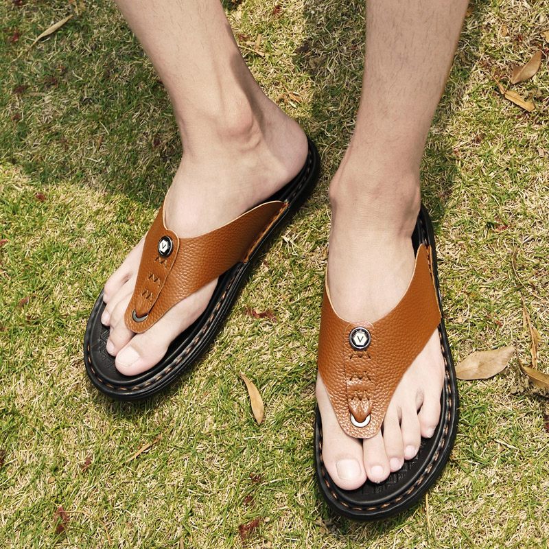 Rivera Casual Flip Flops För Män - Kaffe