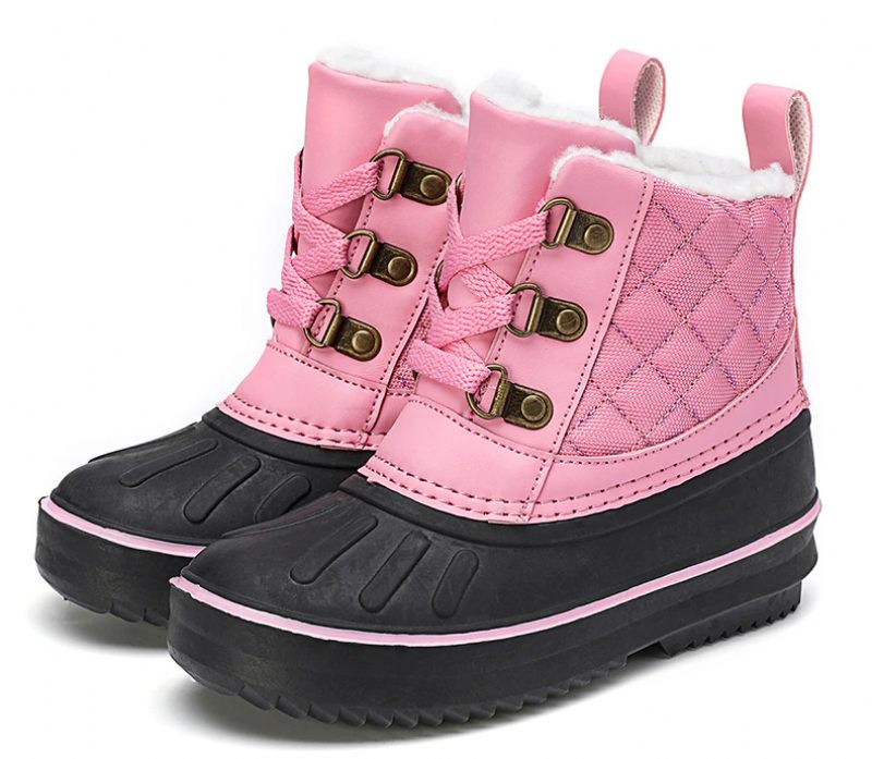 Robbles Flickors Snöstövlar - Rosa päls
