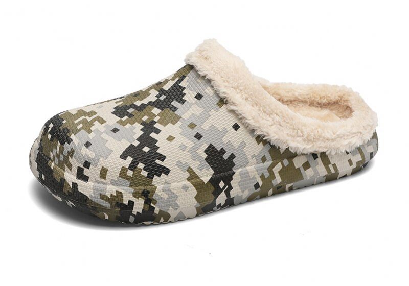 Rödbrun Varma Tofflor För Män - Beige